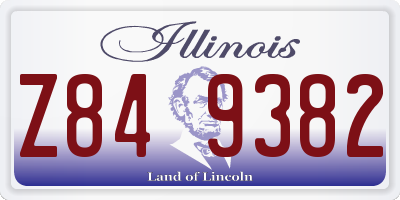 IL license plate Z849382