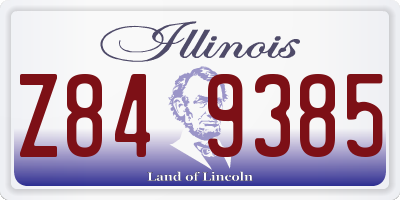 IL license plate Z849385