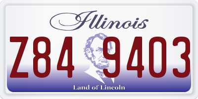 IL license plate Z849403