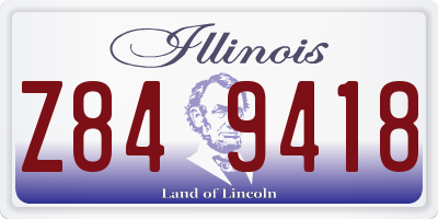 IL license plate Z849418