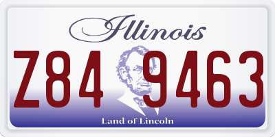 IL license plate Z849463