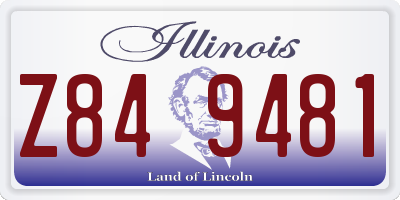 IL license plate Z849481