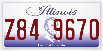 IL license plate Z849670