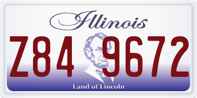 IL license plate Z849672