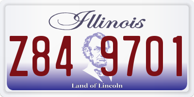 IL license plate Z849701