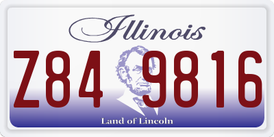 IL license plate Z849816