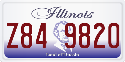 IL license plate Z849820