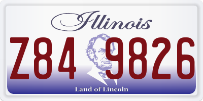 IL license plate Z849826