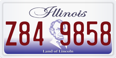 IL license plate Z849858