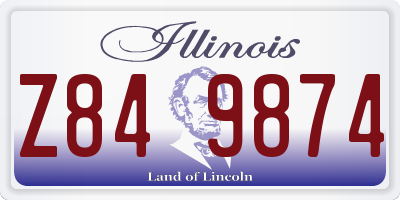 IL license plate Z849874