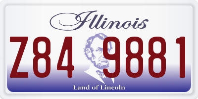 IL license plate Z849881