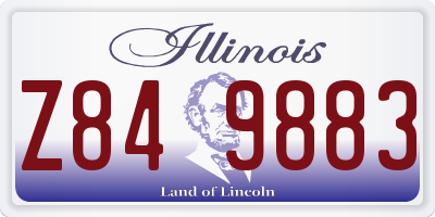 IL license plate Z849883