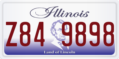 IL license plate Z849898