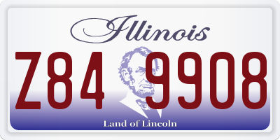 IL license plate Z849908