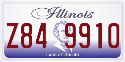 IL license plate Z849910