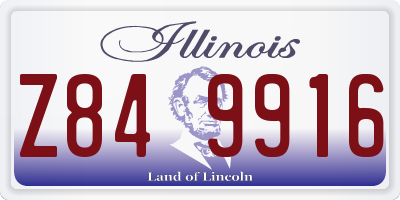 IL license plate Z849916