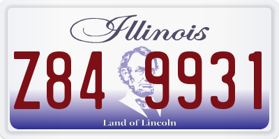 IL license plate Z849931