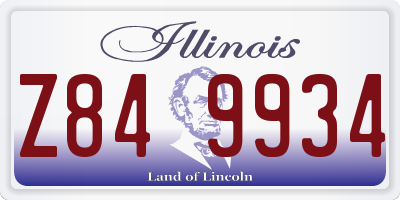 IL license plate Z849934