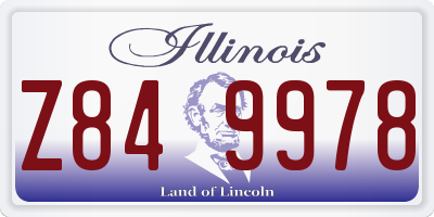 IL license plate Z849978