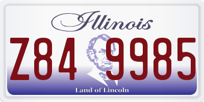 IL license plate Z849985