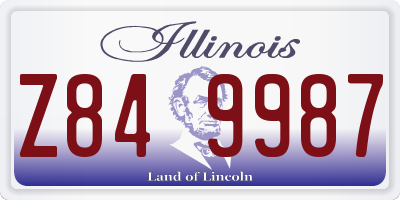 IL license plate Z849987