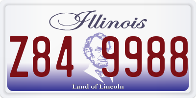 IL license plate Z849988