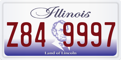 IL license plate Z849997