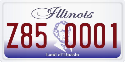 IL license plate Z850001