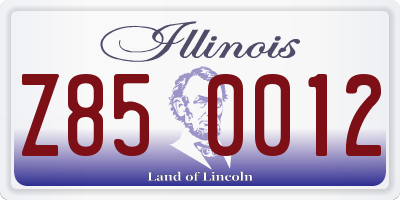 IL license plate Z850012
