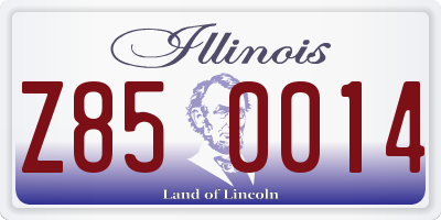IL license plate Z850014