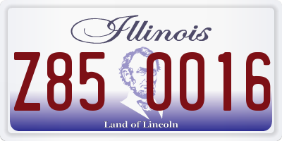 IL license plate Z850016