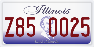 IL license plate Z850025