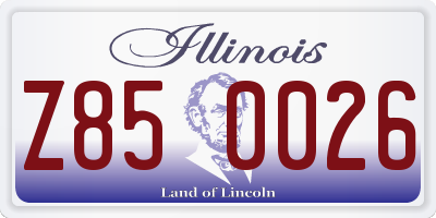 IL license plate Z850026