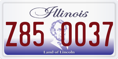 IL license plate Z850037