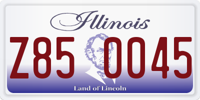 IL license plate Z850045