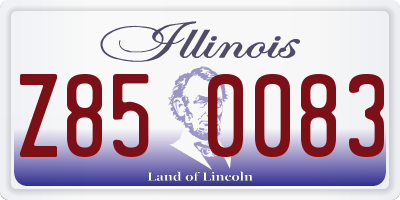 IL license plate Z850083