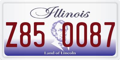 IL license plate Z850087