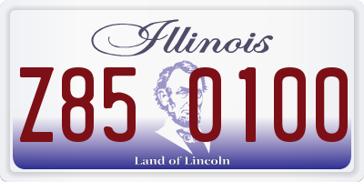 IL license plate Z850100