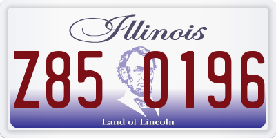 IL license plate Z850196