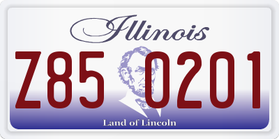 IL license plate Z850201