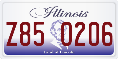 IL license plate Z850206