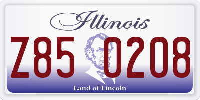 IL license plate Z850208