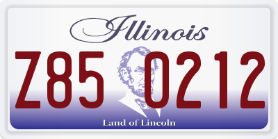 IL license plate Z850212