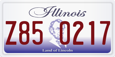 IL license plate Z850217