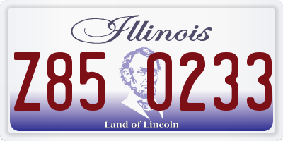 IL license plate Z850233