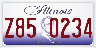 IL license plate Z850234