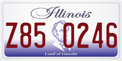 IL license plate Z850246