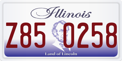IL license plate Z850258