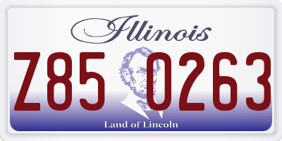 IL license plate Z850263