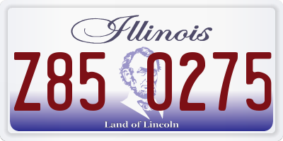 IL license plate Z850275
